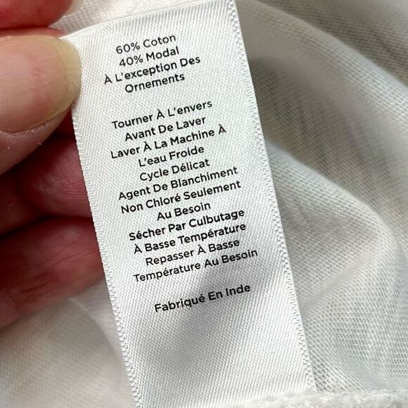Talbots White Embroidered T-Shirt Medium - Picture 10 of 10